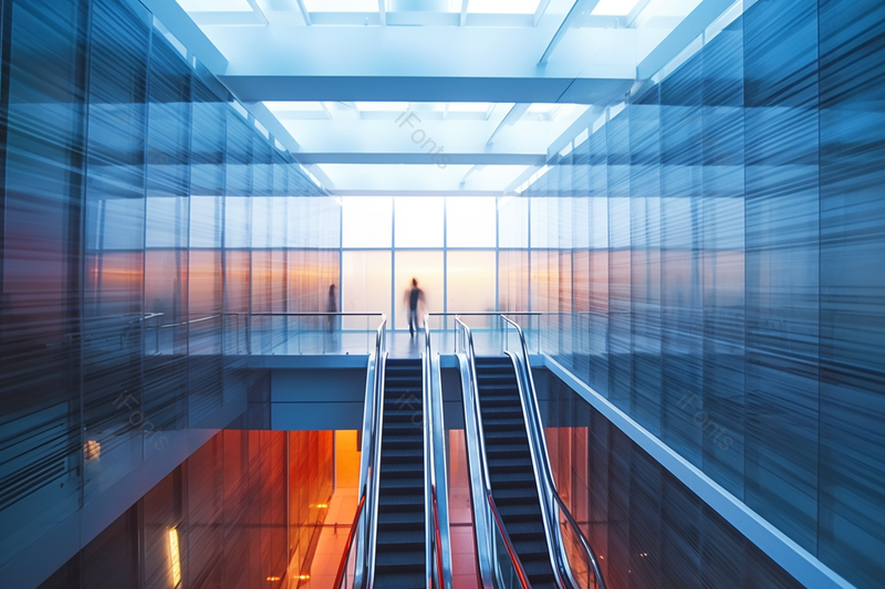 蓝色落地玻璃窗阳光照射室内电梯背景,高清,摄影图,摄影图片,图片大全,摄影图免费下载